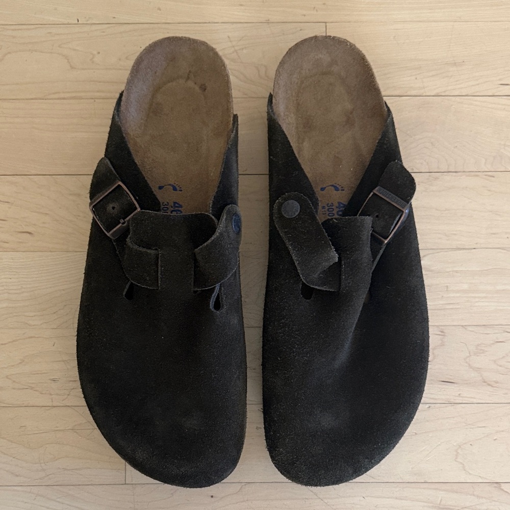 Birkenstock Boston Suede Men's Clogs Mocha